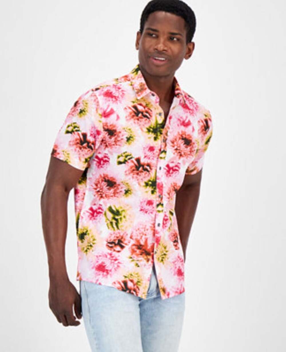 I.N.C. International Concepts Men's Garden Floral Button Down Shirt S Vacation